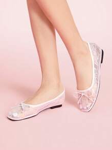 CUCCOO DOLLMOD Women's Fashionable Black Mesh Flats - White - View 4