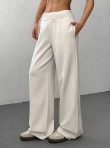 Flirla Pantalones delgados versátiles y casuales para uso diario de mujer