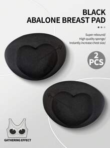 3cm Thick Invisible Lift & Enhance Bra Inserts Pads, Breathable Abalone Sponge Cup Lining - Black - View 3