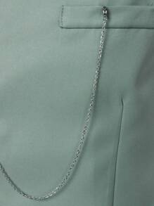 Calvornis 男士纯色单排扣背心和裤子西装套装 - 綠色 - 查看 4