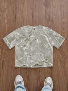 SWAVVY Standard Fit Men's Casual Grey Tree Camouflage Vintage T-Shirt, Summer