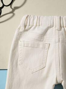 Light Washed Regular Fit Super Comfort Turn Up Jeans - Apricot - View 4