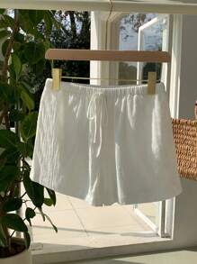 Comfortcana 大码女式纯色腰带口袋宽松休闲短裤，夏季，时尚