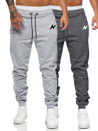 Street Life Pantalon de jogging ample à taille cordon de serrage et imprimé géométrique, look décontracté pour homme