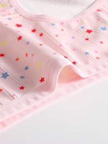 6 件套年轻女孩可爱卡通印花舒适内衣套装，时尚春夏季，适合幼儿/小女孩 - 彩色 - 查看 3