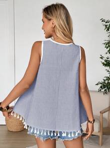 EMERY ROSE Women's Sleeveless Simple Fashion Tank Top, Suitable For Summer - Blue - View 2