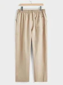 Manfinity VCAY Men's Woven Long Straight Casual Pants, Suitable For Daily Wear