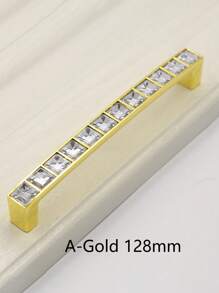 1pc/6pcs puxadores de gaveta de cristal, alças de metal transparentes quadradas de diamante, botões sólidos de furo duplo para armário de vinho, guarda-roupa, armário com parafusos, espaçamento de furo de 64 mm/96 mm/128 mm, ferragens para móveis