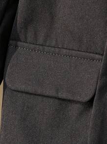 SHEIN 2 件套男童黑色短袖双排扣西装外套和短裤套装 - 绅士风格 - 黑色 - 查看 6