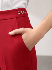 MOTF PREMIUM PRESS CREASE TAILORED SUIT PANTS - Red - View 2