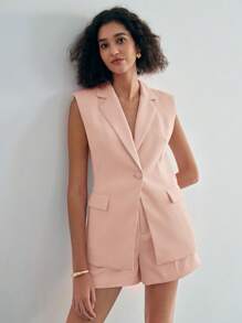 MOTF STUDIO STRUCTURED LAPEL COLLAR WAISTCOAT