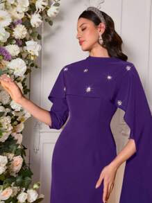 Modelyn Vestido elegante de fiesta para mujer con decoración de cristales