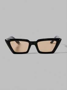 Ontre Women's Retro Square Daily Wear Fashion Glasses - Black - View 3