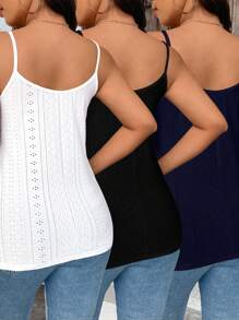 SHEIN LUNE Multiple Piezas/Set Variedad de Colores Camiseta tipo Cami con Encaje - Multicolor - Ver 2