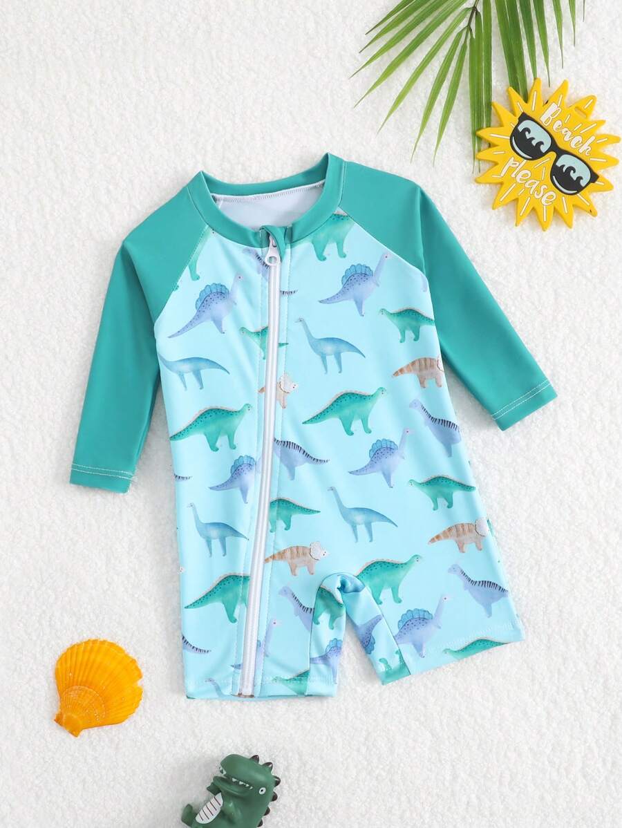 新生男婴印花连体泳衣 - 彩色 - 查看 1