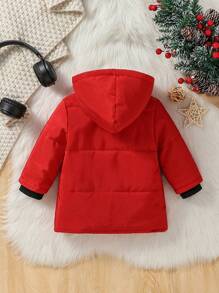 Baby Boys Casual Winter Thick Jacket - Red - View 2