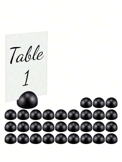 2 件/5 件/10 件莲花木黑色圆形卡片夹适用于婚宴桌号标志装饰、活动派对