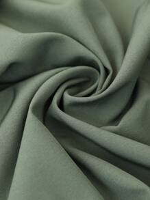 Linhara 大码 LUNE 无袖圆领纯色休闲通勤连衣裙，收腰，下摆开衩，适合女性 - 綠色 - 查看 3