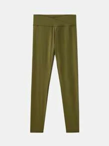 Easithlete Easithlete Women's Solid Color Elastic Waist Daily Fitness Sports Leggings - Green - View 1