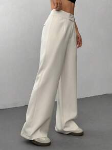 Flirla Pantalones delgados versátiles y casuales para uso diario de mujer