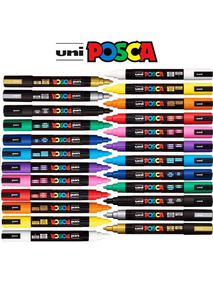 New Uni Posca Markers Pen Set PC-3M Waterproof Opaque Paint Pens Super Manga Graffiti Pen Art Supplies Stationery Back To School - Multicolor - View 1