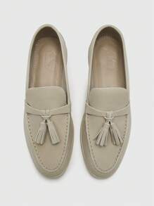 CUCCOO BIZCHIC Women's Patchwork Fringe Fashion Casual Daily Wear Slip-On Flats Spring Shoes Spring Break EasterSpring Summer New Shoes Vacation Women Wedding Shoes Easi For Easter - Beige - View 2