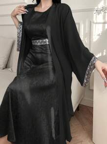 DAZY 2pcs/Set Sleeveless Patchwork Dress And Shirt For Women Carnival - Black - View 1