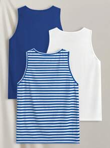 Manfinity VCAY Men's Crew Neck Knit Casual Top, Multi-Pack Set - Blue - View 2