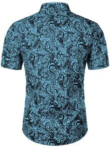 Manfinity Homme Men's Paisley Print Short Sleeve Casual Vacation Shirt