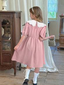 LMoss Kids LMoss Tween 女童连衣裙 - 藕粉色 - 查看 2