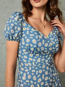Poéselle 1 pieza Vestido casual de mujer de manga corta, de moda para el verano