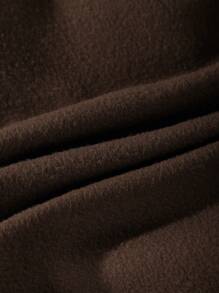 青少年男孩字母圖案條紋飾邊保暖連帽夾克和運動褲無毛衣