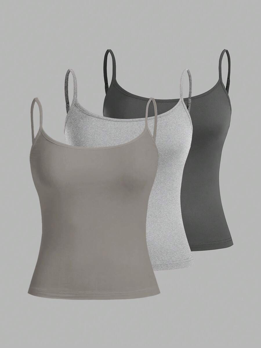 SHEIN EZwear Áo Crop Top Nữ, Gợi Cảm Và Ôm Sát, Thích Hợp Cho Mùa Hè - Nhiều màu - Xem 1