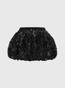 ROMWE Grunge Punk Y2K Glitter Low Waist Ruched Mini Skirt, Party And Festival Aesthetic