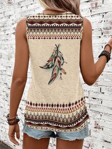 EMERY ROSE Top de tirantes casual con estampado retro, adecuado para el verano y el regreso a la escuela - Multicolor - Ver 5