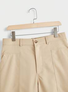 Manfinity VCAY Men's Woven Long Straight Casual Pants, Suitable For Daily Wear