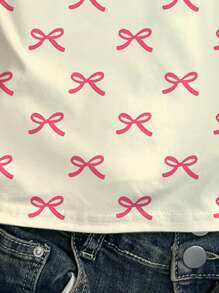 Áo ba lỗ in nơ màu hồng dễ thương cho bé gái tuổi teen, áo ba lỗ không tay phong cách tối giản giản dị mùa hè - Nhiều màu - Xem 5