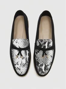 CUCCOO BIZCHIC Women's Patchwork Fringe Fashion Casual Daily Wear Slip-On Flats Spring Shoes Spring Break EasterSpring Summer New Shoes Vacation Women Wedding Shoes Easi For Easter - Black - View 2