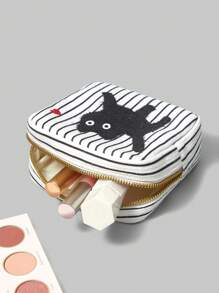 ROMWE Kawaii 1-Pack Cartoon Creative Sanitary Napkin Storage Bag, Large Capacity Portable Women's Storage Bag - Travel Essentials, Tampon/Pad Storage Bag, Makeup Bag, School And Festival Makeup Bag - Multicolor - View 2