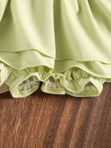 Genkimix Kids Young Girl' Cute Layered Ruffle Skort, Spring/Summer - Mustard Yellow - View 6