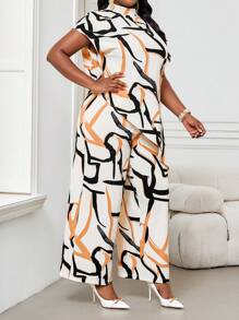 SHEIN Lady Four Seasons Two Pieces Outfits Women Outfit Sets Fall Two Pieces Sets Casual Elegant Women's Colorful Woven Stand Collar Elegant Layered Women Fall Sets New Women's Two Pieces Set Women's Casual Plus Size Co-Ords - Multicolor - View 4