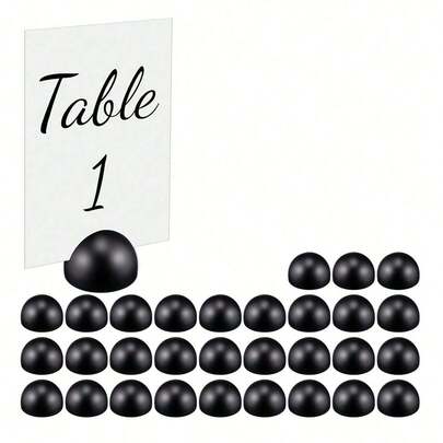 2 件/5 件/10 件莲花木黑色圆形卡片夹适用于婚宴桌号标志装饰、活动派对