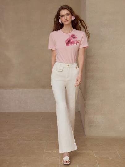 MOTF PREMIUM METAL DECOR SLIMMING FIT JEANS