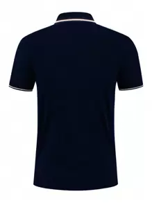 Camiseta polo con cuello de botones para hombre con gráfico de escudo