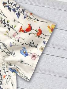 EMERY ROSE 女士休闲通勤碎花 V 领短袖衬衫 - 彩色 - 查看 3