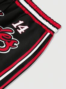 ROMWE MEN Prep Men's Basketball Casual Simple Style Shorts, Suitable For Summer - Multicolor - View 4