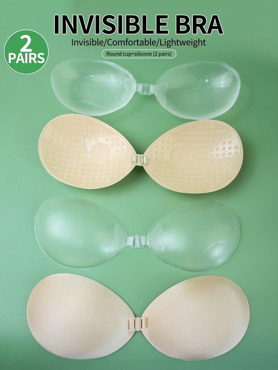 2 Pairs Of Silicone Bra Pads, Transparent Bra Inserts For Small Bust ...