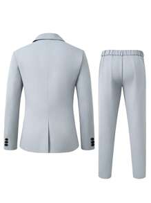 Manfinity Mode Conjunto de chaqueta y pantalón de unicolor para hombre