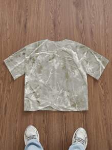 SWAVVY Standard Fit Men's Casual Grey Tree Camouflage Vintage T-Shirt, Summer