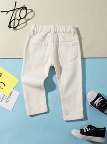 Light Washed Regular Fit Super Comfort Turn Up Jeans - Apricot - View 2